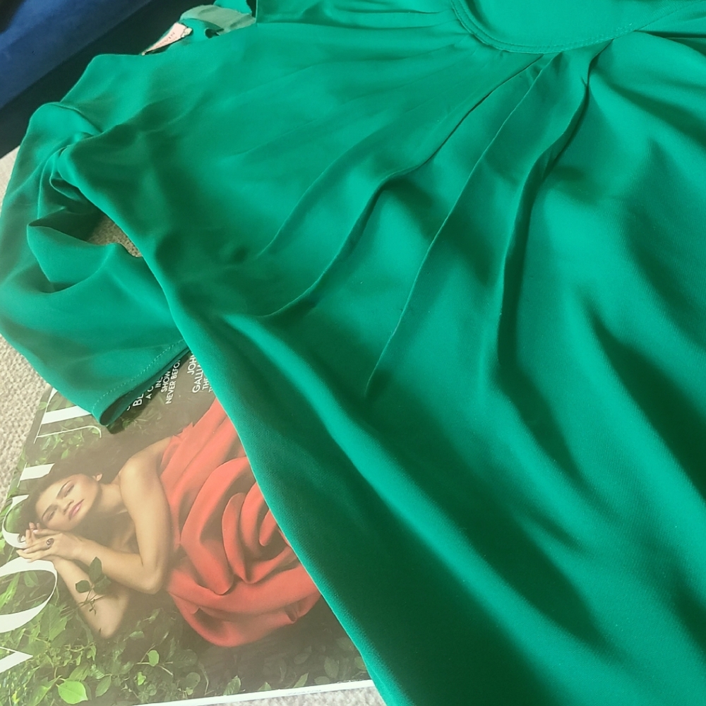 LANVIN Alber Elbaz Flattering Starburst Pleat Assym 3/4 Sleeve Gown 40/US 8 - Picture 7 of 15